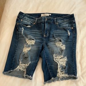 Long jean shorts